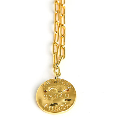 Mini Beach Tag Charm Necklace – 18k Gold Plated - Lisi Lerch