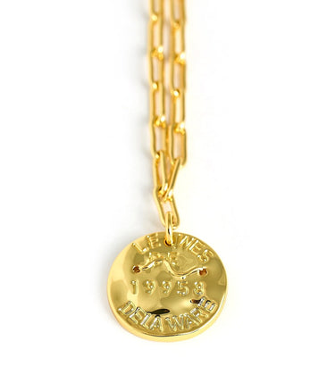 Mini Beach Tag Charm Necklace – 18k Gold Plated - Lisi Lerch