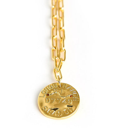 Mini Beach Tag Charm Necklace – 18k Gold Plated - Lisi Lerch