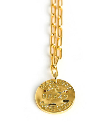 Mini Beach Tag Charm Necklace – 18k Gold Plated - Lisi Lerch