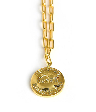 Mini Beach Tag Charm Necklace – 18k Gold Plated - Lisi Lerch