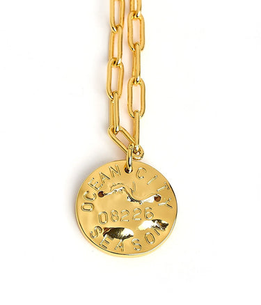 Mini Beach Tag Charm Necklace – 18k Gold Plated - Lisi Lerch
