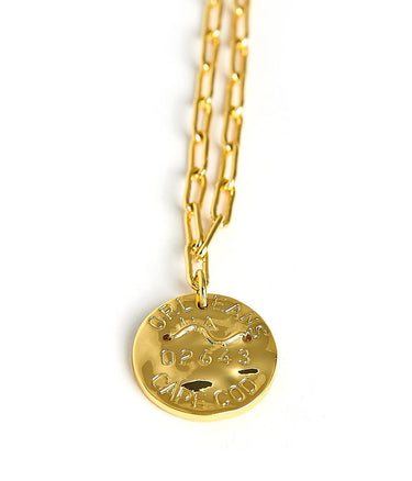 Mini Beach Tag Charm Necklace – 18k Gold Plated - Lisi Lerch