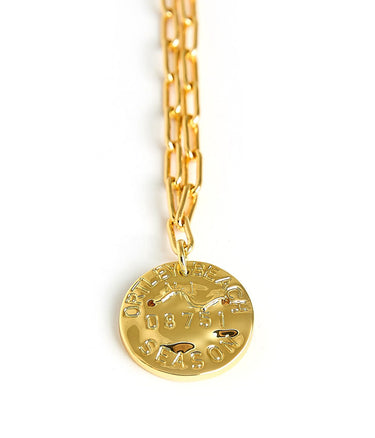 Mini Beach Tag Charm Necklace – 18k Gold Plated - Lisi Lerch