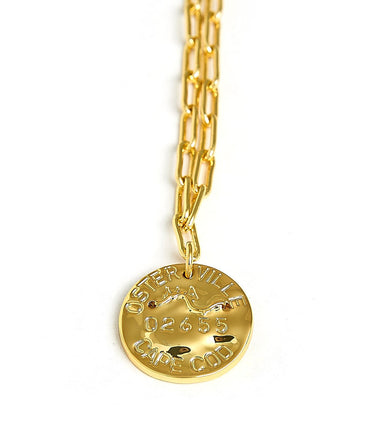 Mini Beach Tag Charm Necklace – 18k Gold Plated - Lisi Lerch