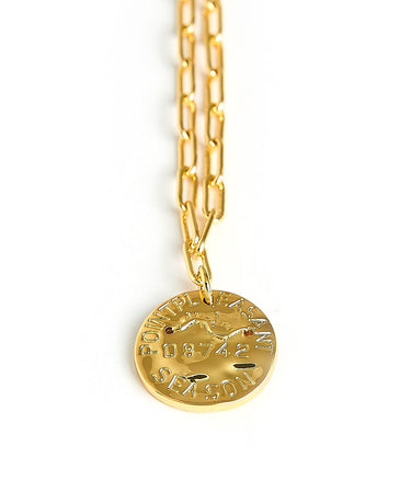 Mini Beach Tag Charm Necklace – 18k Gold Plated - Lisi Lerch