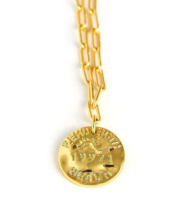 Mini Beach Tag Charm Necklace – 18k Gold Plated - Lisi Lerch