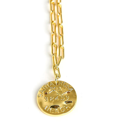 Mini Beach Tag Charm Necklace – 18k Gold Plated - Lisi Lerch
