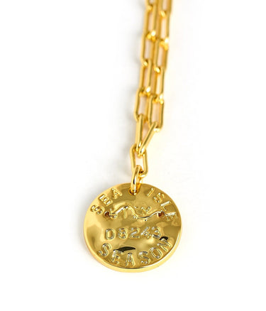 Mini Beach Tag Charm Necklace – 18k Gold Plated - Lisi Lerch