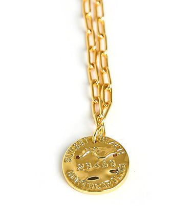 Mini Beach Tag Charm Necklace – 18k Gold Plated - Lisi Lerch