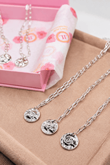 Mini Beach Tag Charm Necklace – Sterling Silver Plated - Lisi Lerch