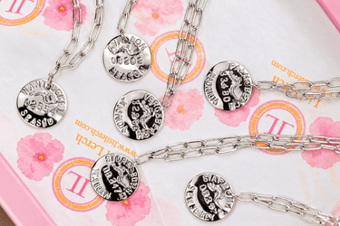 Mini Beach Tag Charm Necklace – Sterling Silver Plated - Lisi Lerch