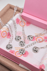 Mini Beach Tag Charm Necklace – Sterling Silver Plated - Lisi Lerch