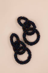 Multi Colored Beaded 3 Circle Statement Earrings-Sample Sale- Final Sale - Lisi Lerch