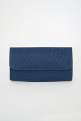Navy Avery Clutch Straw - Gold Charms - Lisi Lerch