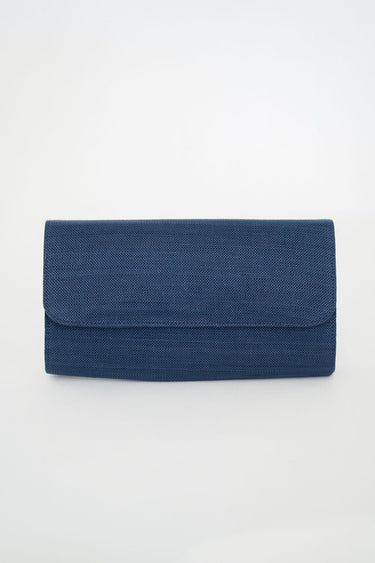 Navy Avery Clutch Straw - Gold Charms - Lisi Lerch