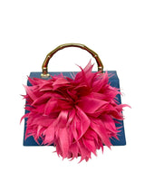 Navy Blue Lulu with Hot Pink Feather- Sample Sale- Final Sale - Lisi Lerch