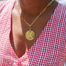 Needlepoint Necklace with Paper Clip Chain - Gold 18k Plated - Lisi Lerch