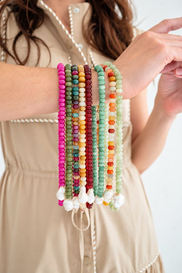 Susie- Quartz Beaded Necklace with freshwater Pearl