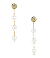Olivia Pearl & Bezel Drop Earring - 18k Gold Plated - Lisi Lerch