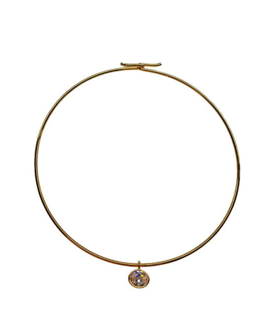 Oval Bezel Collar Necklace - 18k Gold Plated - Belle of the Ball Collection - earring - Lisi Lerch