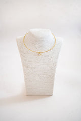 Oval Bezel Collar Necklace - 18k Gold Plated - Belle of the Ball Collection - earring - Lisi Lerch