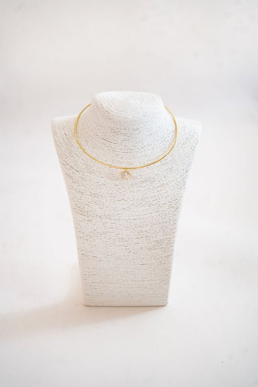 Oval Bezel Collar Necklace - 18k Gold Plated - Belle of the Ball Collection - earring - Lisi Lerch