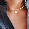 Oval Bezel Collar Necklace - 18k Gold Plated - Belle of the Ball Collection - earring - Lisi Lerch