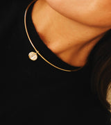 Oval Bezel Collar Necklace - 18k Gold Plated - Belle of the Ball Collection - earring - Lisi Lerch