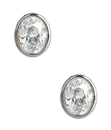 The Small Bezel Oval Stud - 18k Gold Plated