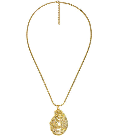 Oyster Pendant - Snake Chain - 18k Plated Necklace - Lisi Lerch