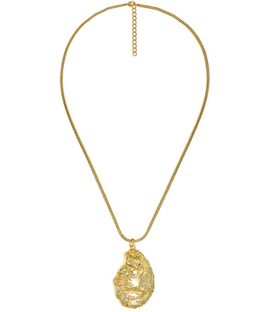 Oyster Pendant - Snake Chain - 18k Plated Necklace