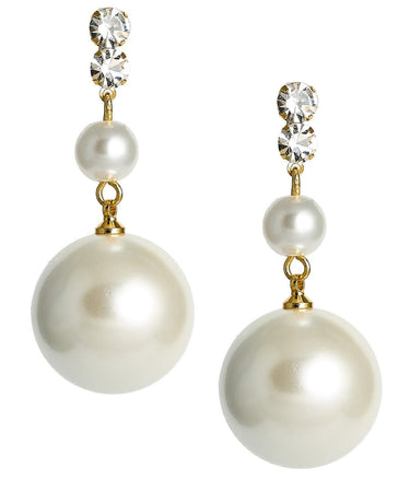 Paris - Pearl and Rhinestone Drop Earring - 18k Gold Plated - Lisi Lerch