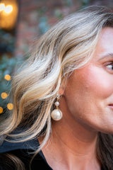 Paris - Pearl and Rhinestone Drop Earring - 18k Gold Plated - Lisi Lerch