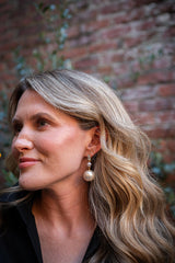 Paris - Pearl and Rhinestone Drop Earring - 18k Gold Plated - Lisi Lerch