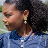 Paw Print Pearl Drop Earring - Gold Earring - Lisi Lerch