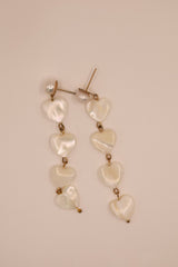 Pearl Stud with Pearl Heart Drop Earrings -Sample Sale- Final Sale - Lisi Lerch