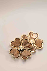 Pearlized Tan Heart-Petal Flower Stud-Sample Sale- Final Sale - Lisi Lerch