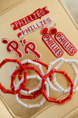 Phillies P - Fabric Backed Earrings - Lisi Lerch