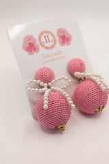 Pink Fabric Sullivan Earrings -Sample Sale- Final Sale - Lisi Lerch