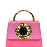 Pink Lulu-Poppy with Navy Pouf - Sample Sale- Final Sale - Lisi Lerch