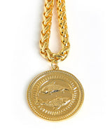 Pisces Coin- Vintage Coin - 18k Gold Plated - Lisi Lerch