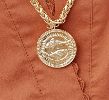 Pisces Coin- Vintage Coin - 18k Gold Plated - Lisi Lerch