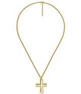 Puffy Cross Necklace with gold chain - 18k Plated Necklace - Lisi Lerch