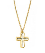 Puffy Cross Necklace with gold chain - 18k Plated Necklace - Lisi Lerch