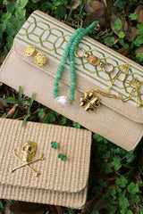 Puffy Shamrock Necklace with gold chain - 18k Plated Necklace - Lisi Lerch