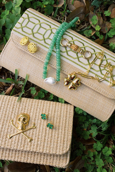 Puffy Shamrock Necklace with gold chain - 18k Plated Necklace - Lisi Lerch