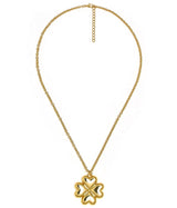 Puffy Shamrock Necklace with gold chain - 18k Plated Necklace - Lisi Lerch