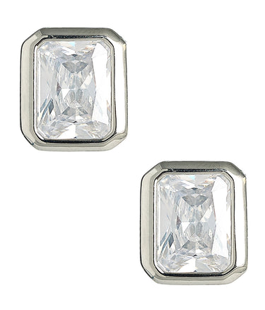 Small Rectangle Bezel Stud - 18k Gold Plated