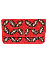 Red Football Beaded Clutch - Sample Sale- Final Sale - Lisi Lerch
